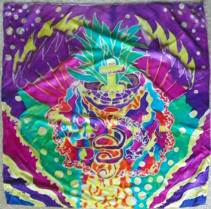 Silk Scarf or Wall Art / 30x30 / Thank You, Kandinsky - 30x30 Psychedelic Painting on Silk