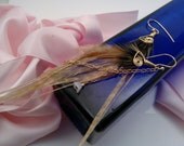 Egyptian Gold  Feather Earrings - WRJewelry