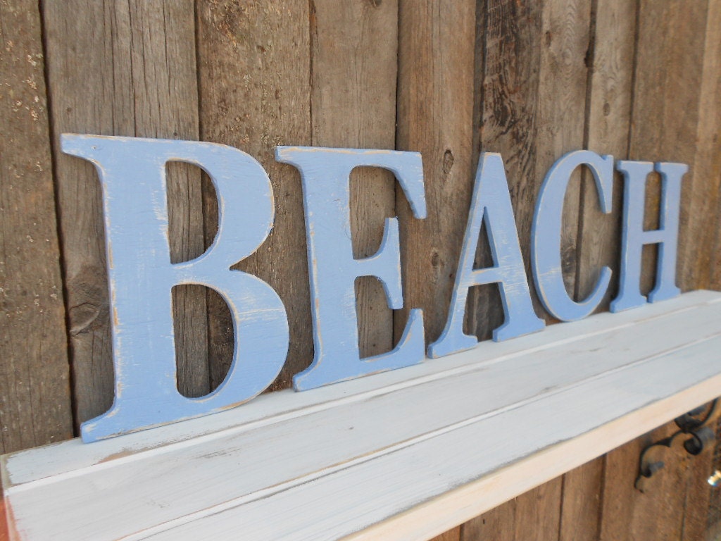 Large BEACH Sign Coastal Wall Art