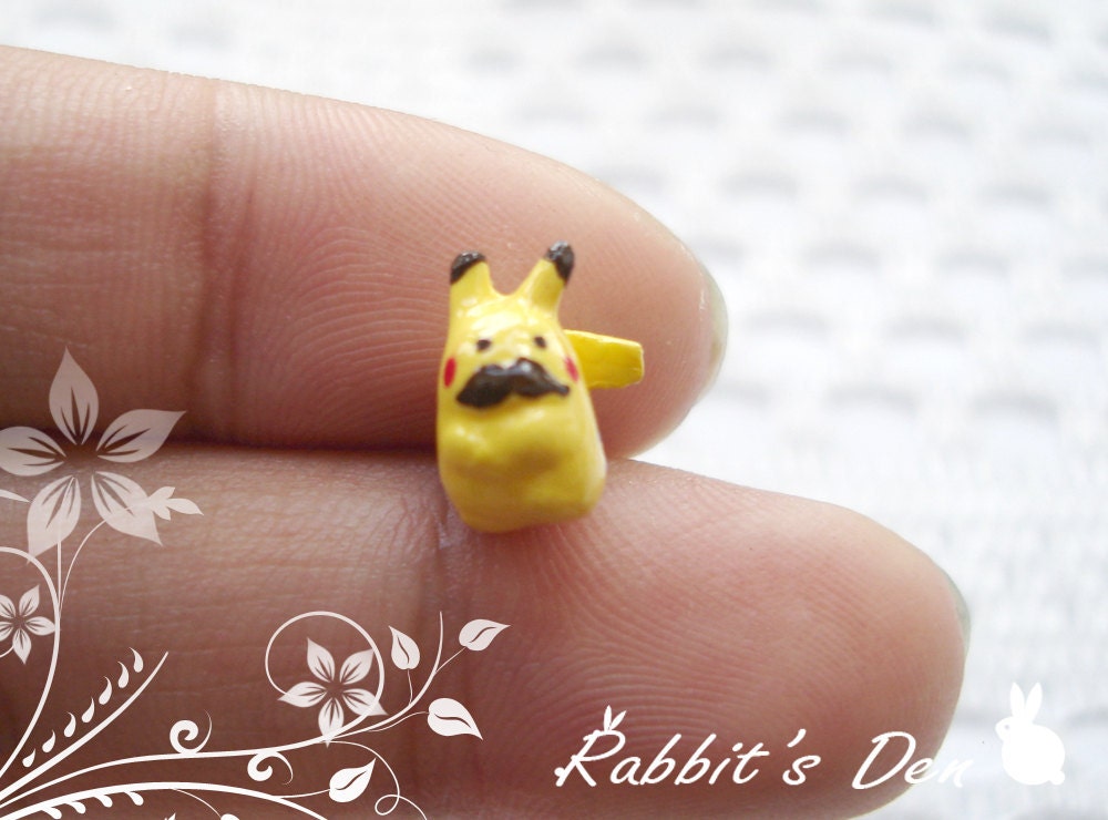10% Off Sale: Miniature Clay Mustache Pikachu