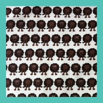 Ecru lion - organic cotton interlock - 1 meter (about 1,1 yards)