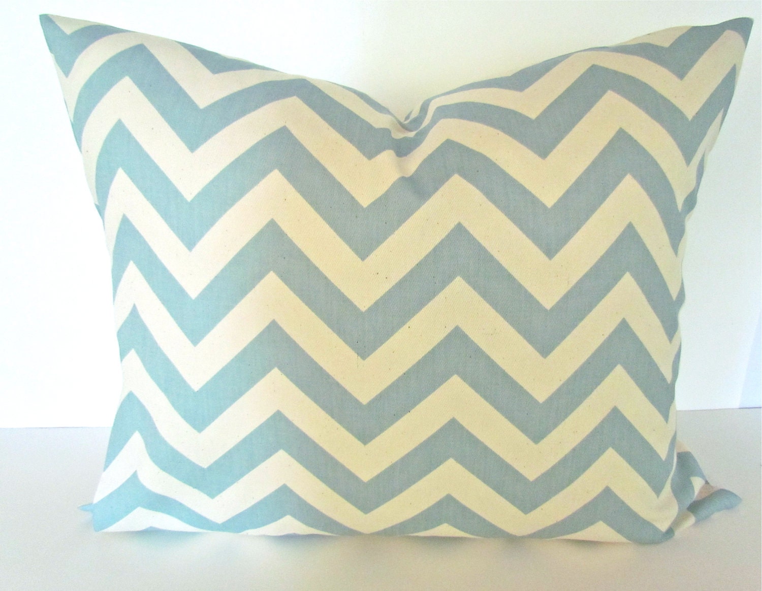 CHEVRON PILLOWS 12x16or 12x18  Decorative Throw Pillows Spa Blue Lumbar Throw Pillow Covers Zig Zag