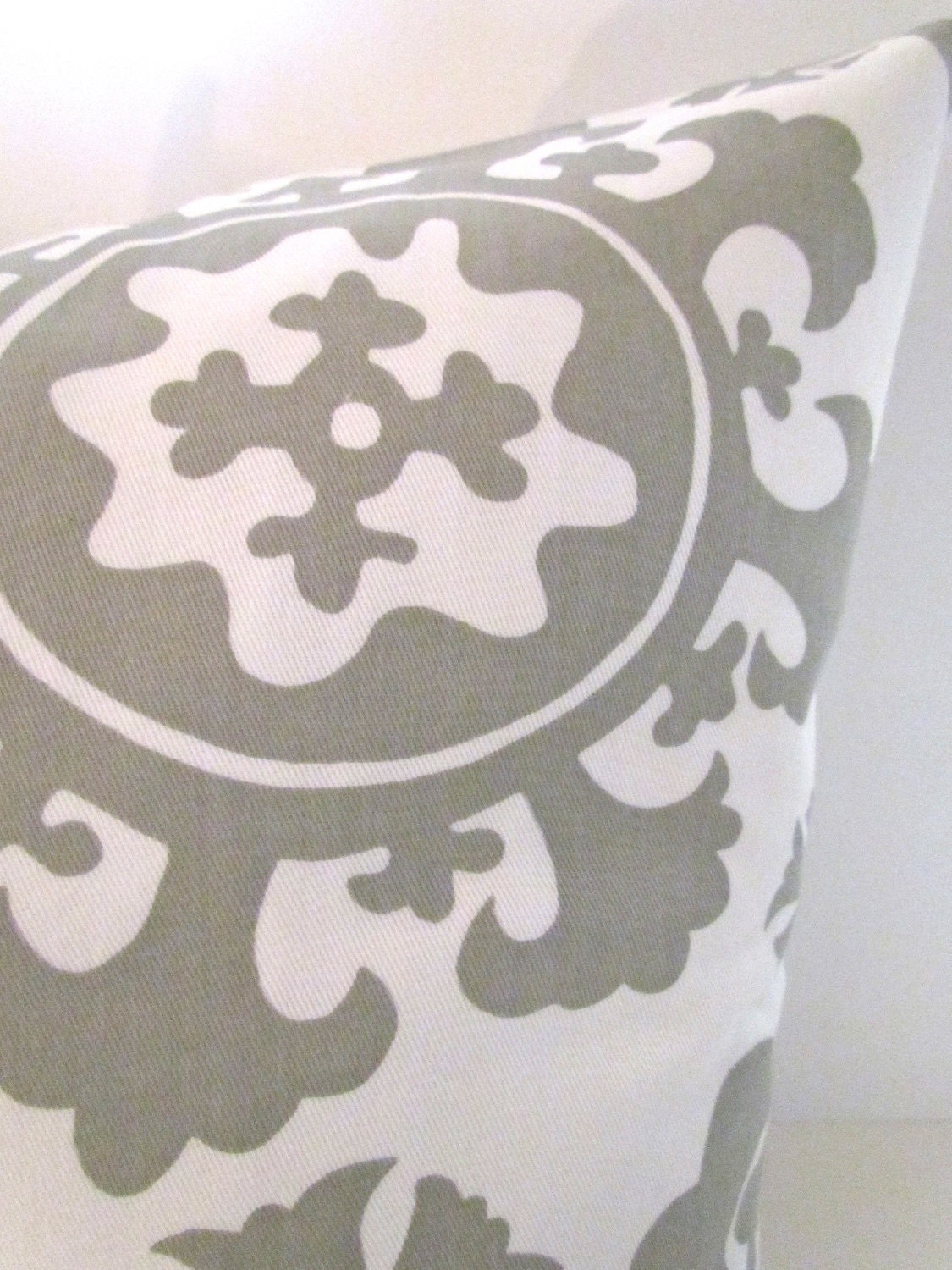 SET of 2 GREY PILLOWS 20x20 Decorative Throw Pillow Cover 20 x 20 Suzanni chevron pillows