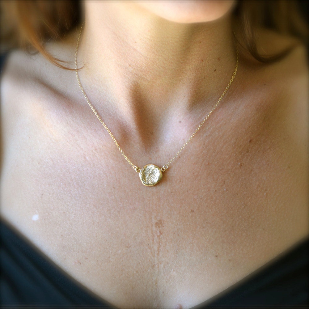 Gold Necklace With Small Textured