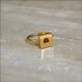 Gold Modern Ring With Small Amethyst