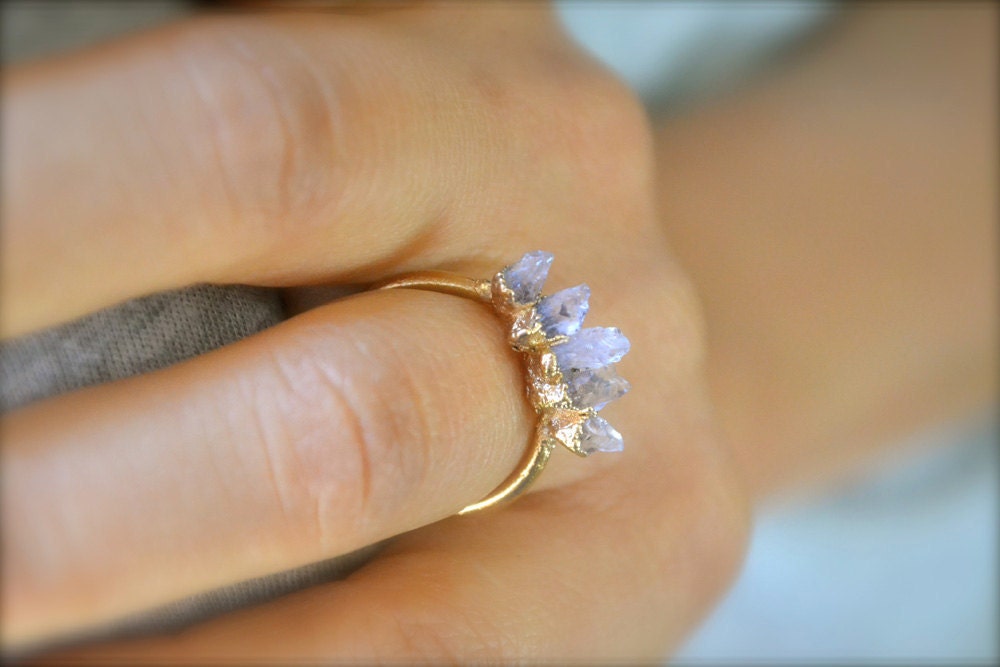 Amethyst Spike Gold Ring
