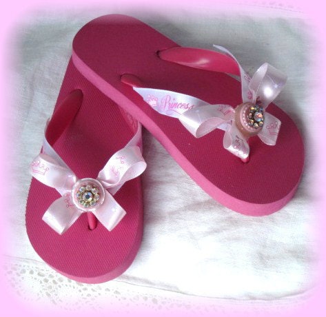 PINK PRINCESS Girls Fancy FLIPFLOPS Size 13-1