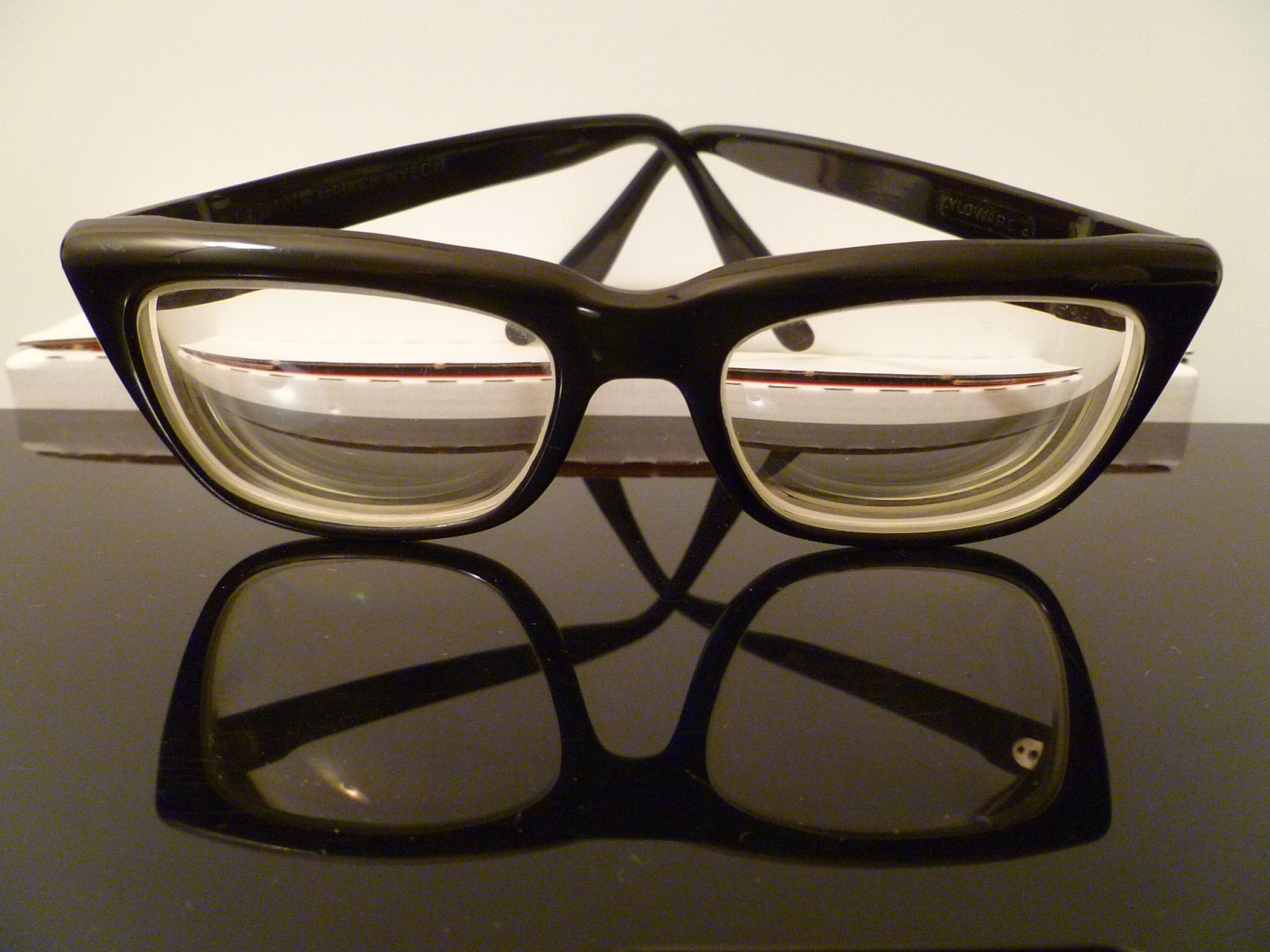Black Glasses Zyloware Nylon Thick Plastic Frames Eyewear for Men Vintage