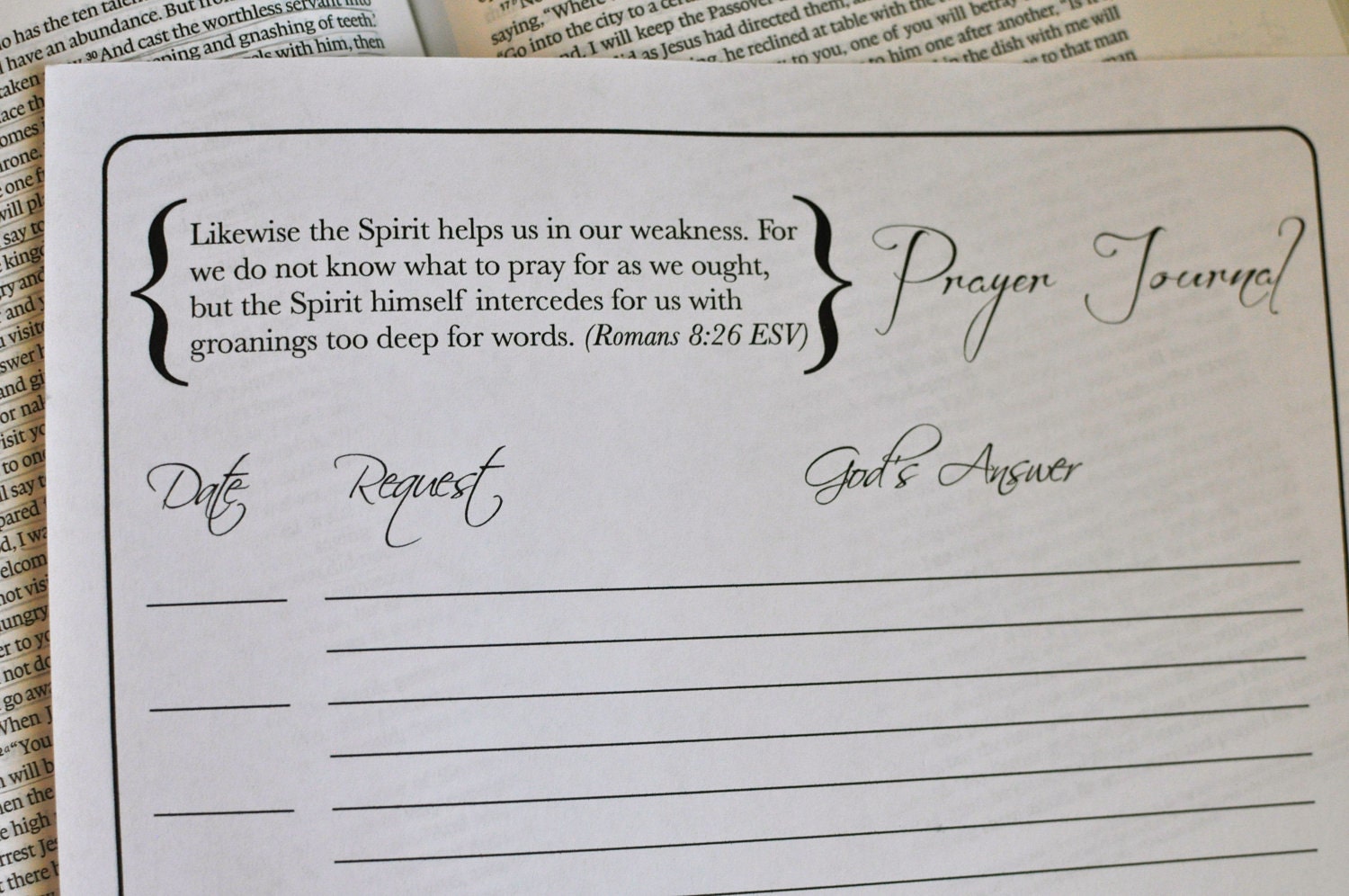 Prayer Journal Printables
