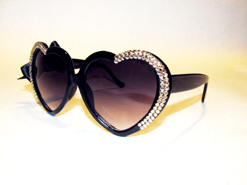 MARIALIA "Half-Heart" Swarovski(R) Heart Sunnies (24karat Gold)