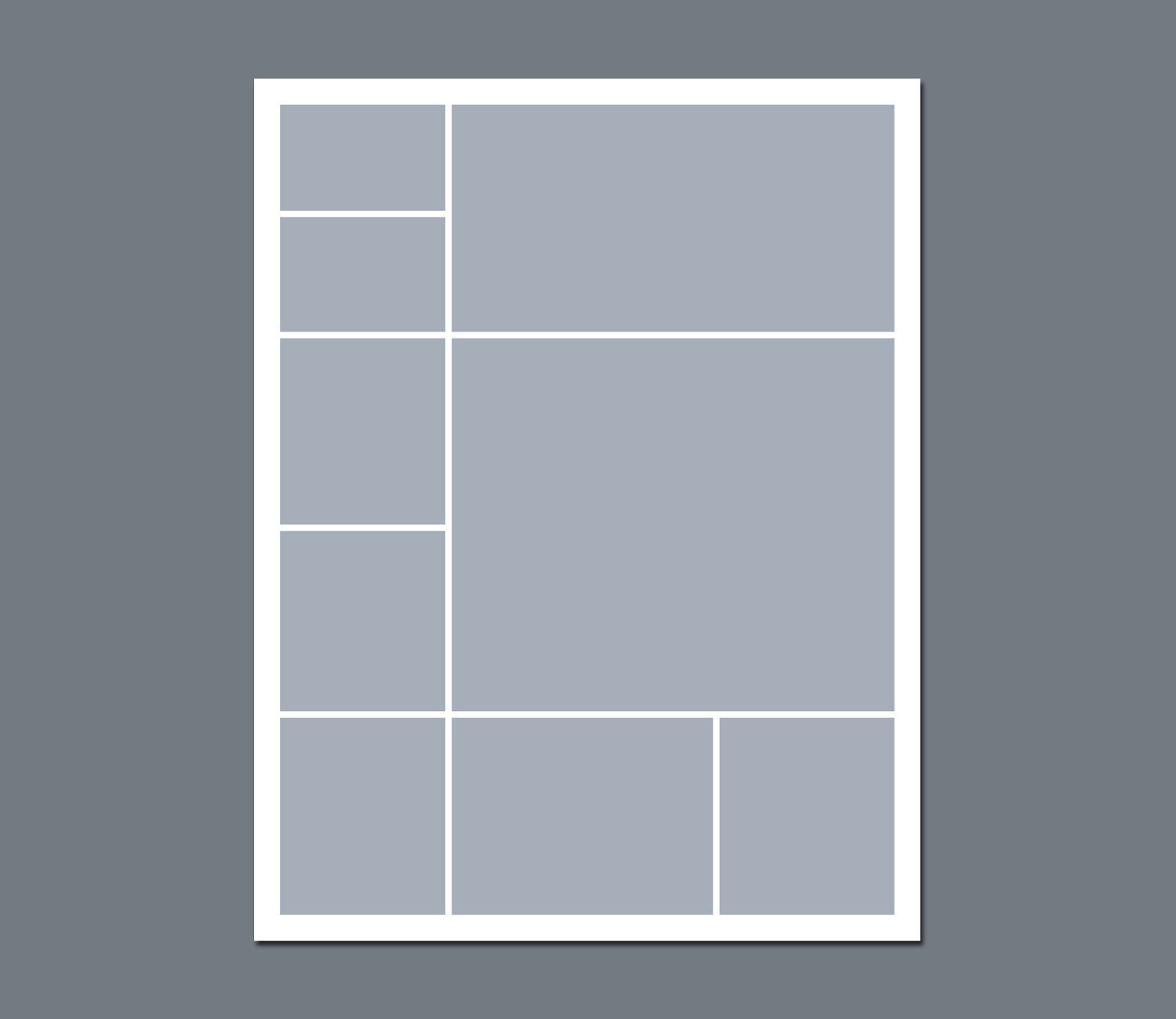 Digital Photo Collage Template - 8.5 x 11 - No.3