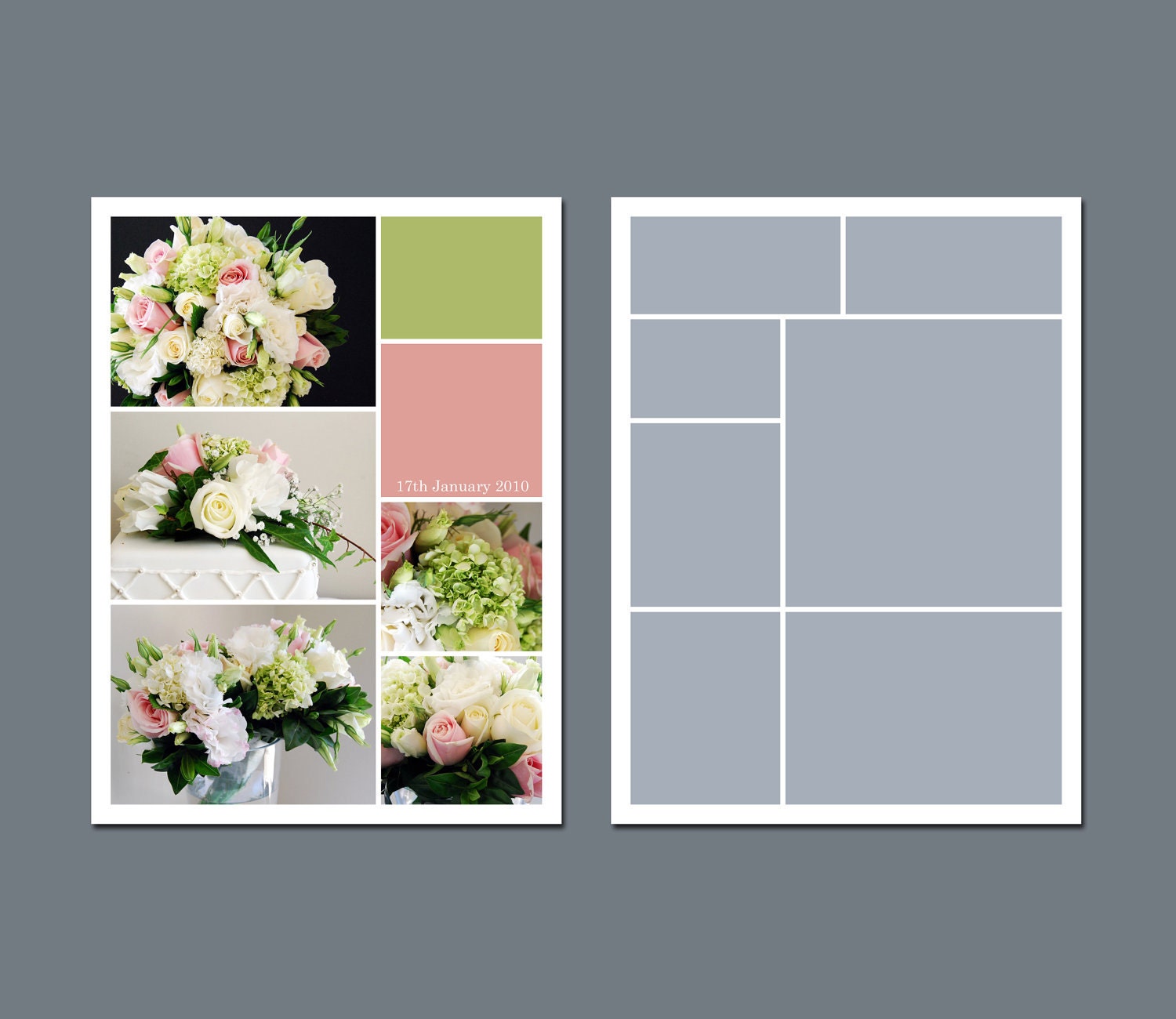Photo Collage Template, Digital Template, Storyboard Template - 6 x 8 - Template Pack - No.2