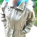 Womens Hooded London Fog taupe and aqua Medium length Trench FREE US SHIPPING