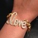 The AMORE: Delicate Gold Love Pave Charm Chain Bracelet