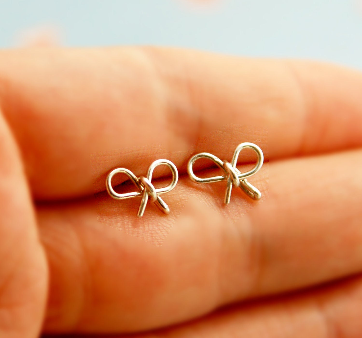 Bow stud earrings, silver post earrings, small stud earrings,tiny bow earrings, bridesmaid gift, gold bow earrings, bow earrings