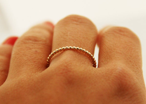 Dot gold ring - SIZE 5.5 -14K gold plated, gold stacking ring, delicate gold, engagement ring, thin ring