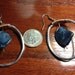 Aluminum Earrings wrapped in Copper wire With cool blue sea shells
