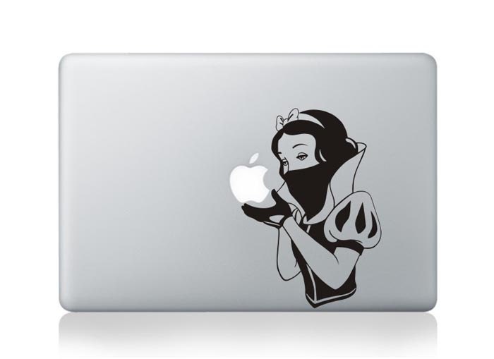 Snow White--Macbook Decal Mac book Stickers Macbook Decals Apple Decal for Macbook Pro / Macbook Air / iPad / iPad2 / ipad3/ iPhone 4/4S