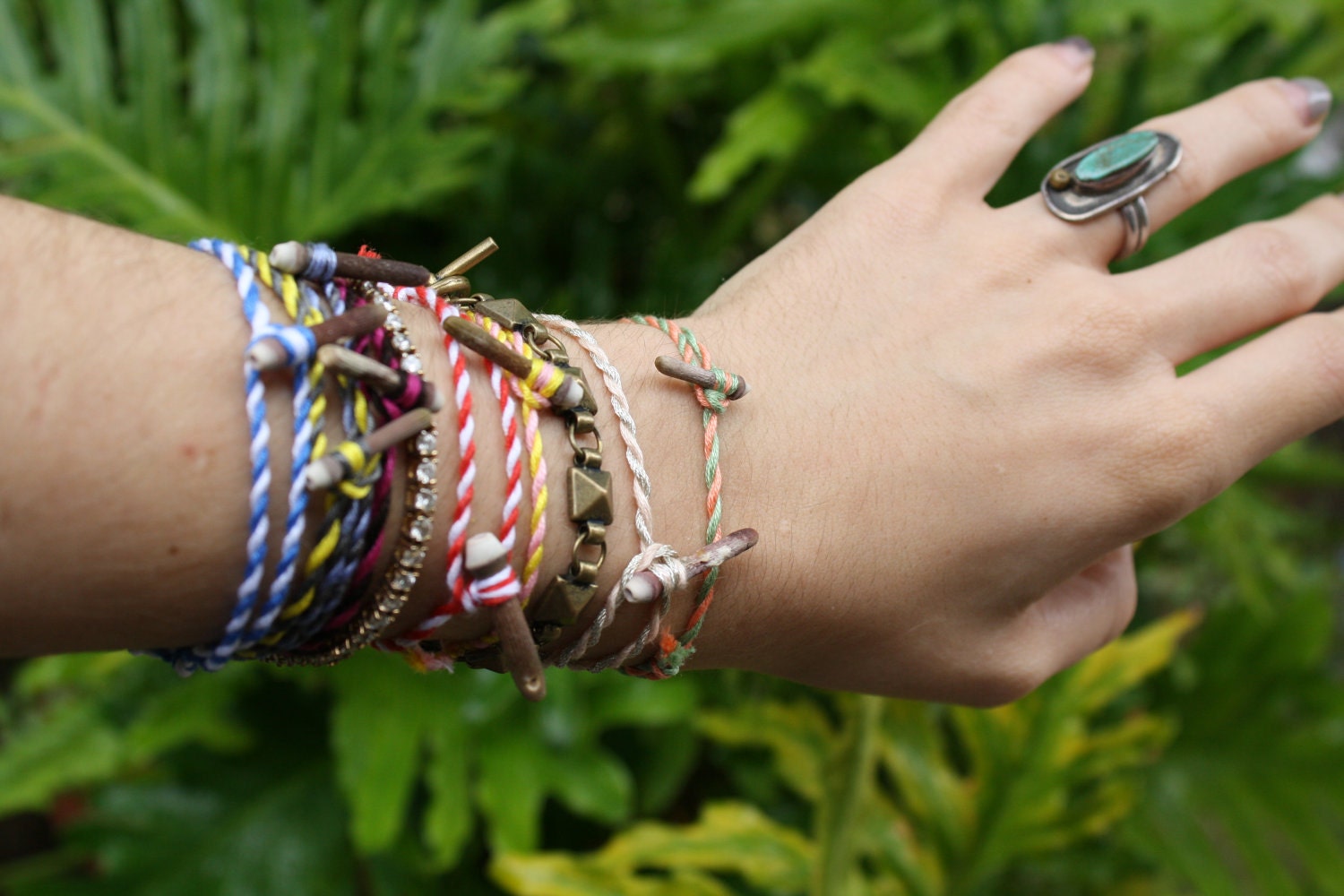 Sea Urchin Friendship Bracelet - Yellow Grey - Sun Shower