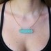 Driftwood Necklace Bar Necklace in Turquoise Geometric Triangle Driftwood Jewelry Tribal Geometry