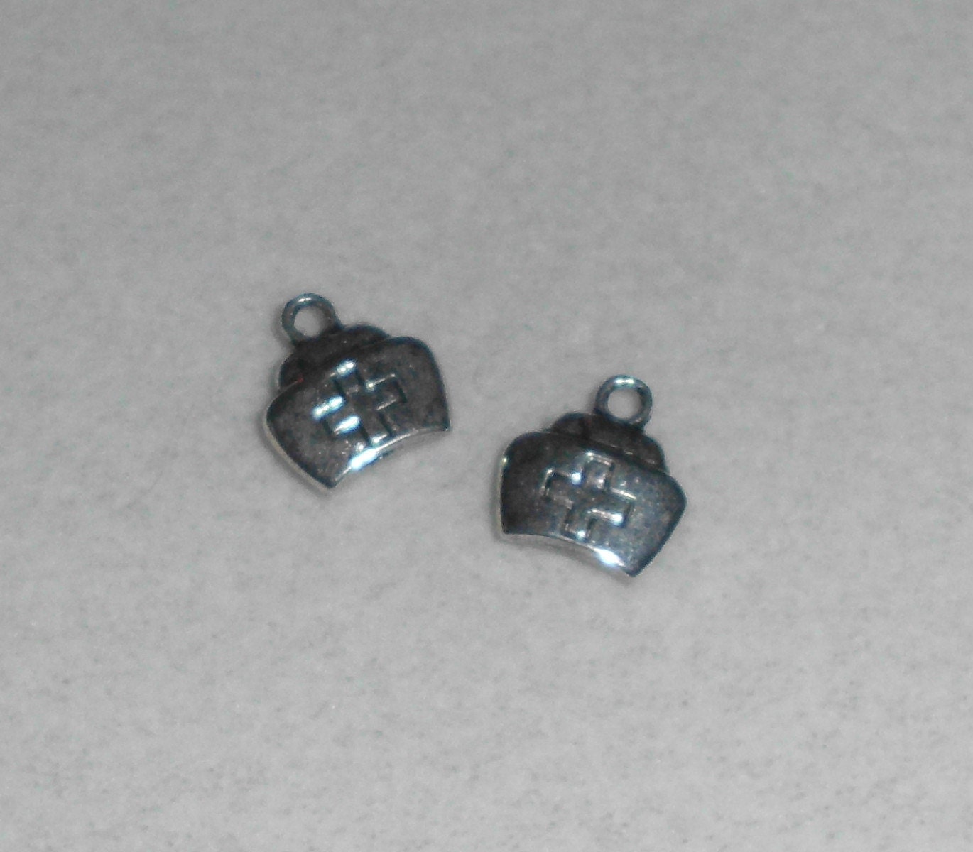 Silver Medical Nurses Hat Charms