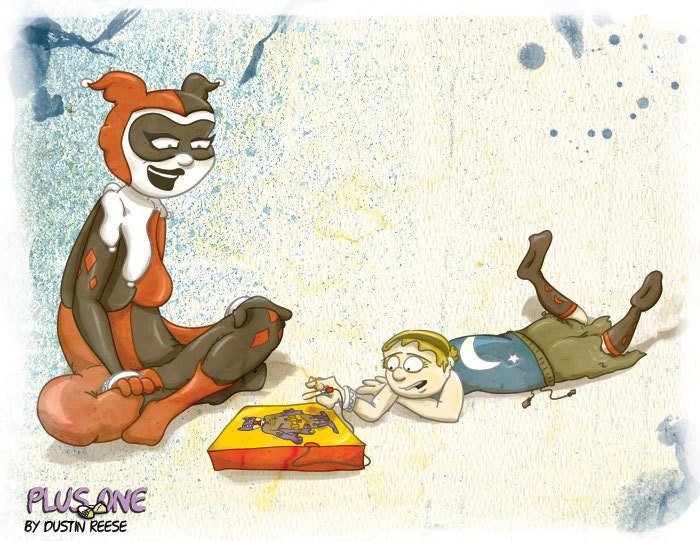 Harley Quinn and Daughter Print Super Hero Parents
