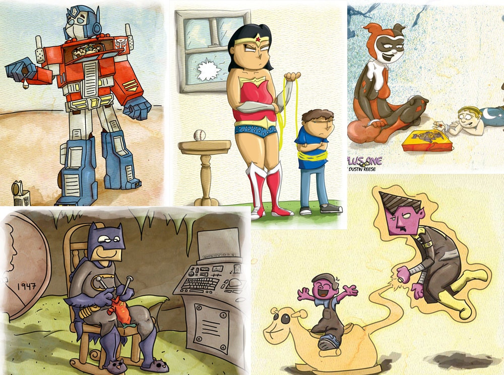 Super Hero Parents Prints : Buy 4 Get 1 Free
