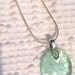 Light Blue Swirl Fused Glass Pendant on Silver Plated Snake Chain or Wire Choker