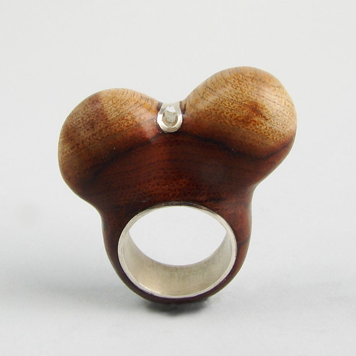 METAMORPHOSIS Ring Wood  Encrusted Silver
