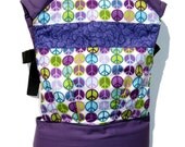 CRAZY SALE 30% OFF - Full Buckle Baby Carrier (Soft Structured) - Purple Peace - for Baby or Toddler - Ready to ship - Front or Back carry