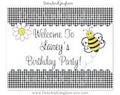 Bee Bumble Bee Welcome / Door Sign - Bee Birthday Party - Bee Party - Bee Party Decoration