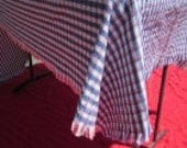 Tablecloth, Handfringed, Reversible, Red White Blue 52x52