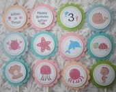 Under the Sea, Sea, Beach, Baby Shower, Birthday, Handmade Toppers, Boy or Girl