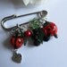 Ladybird glass beads pin brooch Bespoke piece wow statement piece great on handbags nappy bags jackets jumpers anything you wish