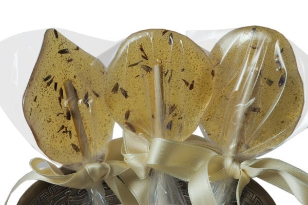 Twelve Lavender Lemongrass Lollipops