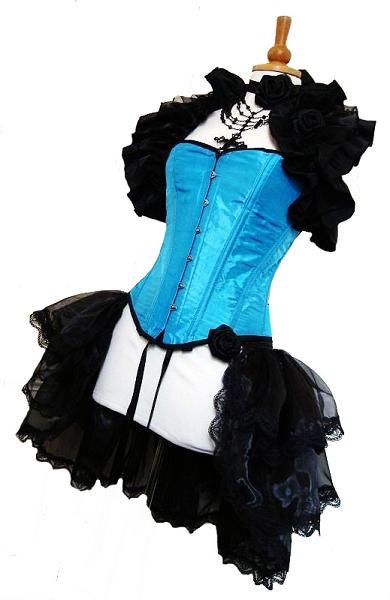 DESTINAE Bustle & Shrug SET  Burlesque Steampunk  Bustle Gothic  Lolita Goth  By Aphrodites Folly