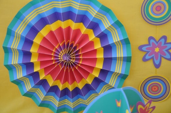 Mexican fiesta 5 de mayo spring flower garden party pdf printables - paper pinwheel INSTANT DOWNLOAD Il_570xn