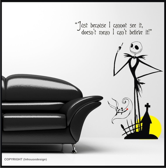 Jack Skellington vinyl wall decal sticker by circlewallart on Etsy
