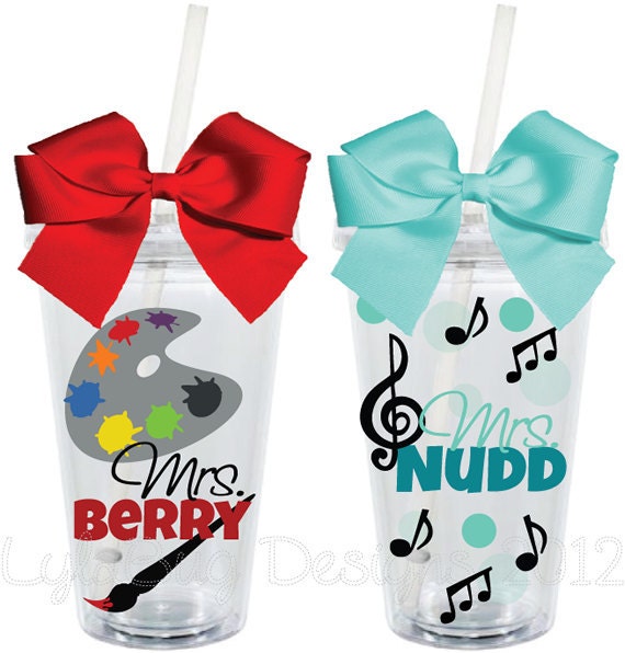 Teacher Appreciation Art or MusicTeacher 16oz Personalized Acrylic Tumbler