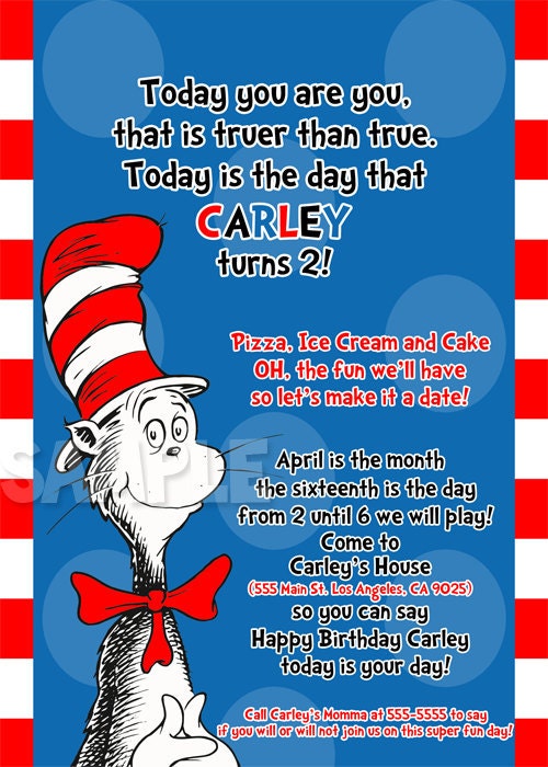 Dr Seuss Invitations by dpdesigns2012 on Etsy