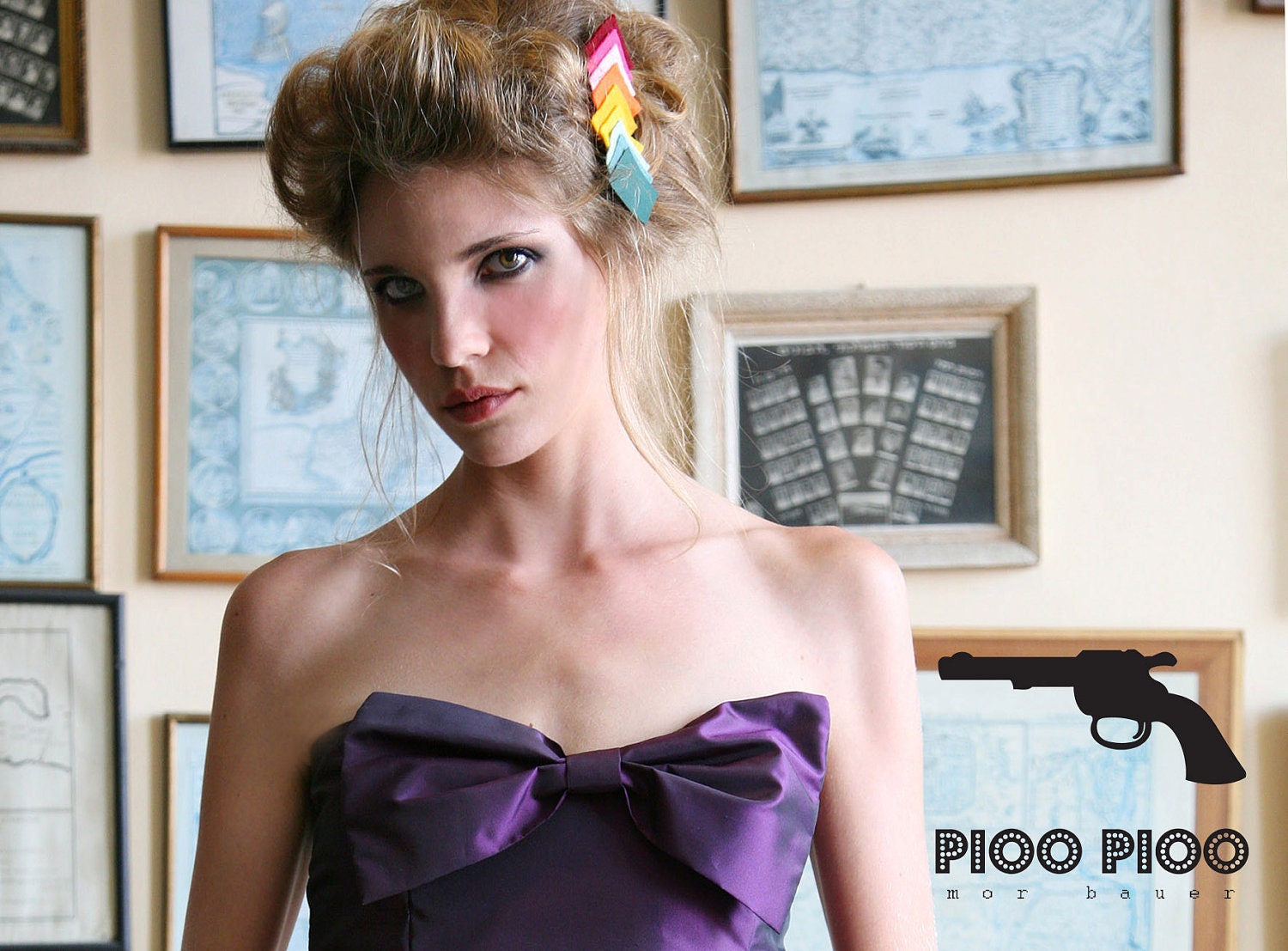 SALE - Purple Bow Mini Dress - Strapless Prom Dress