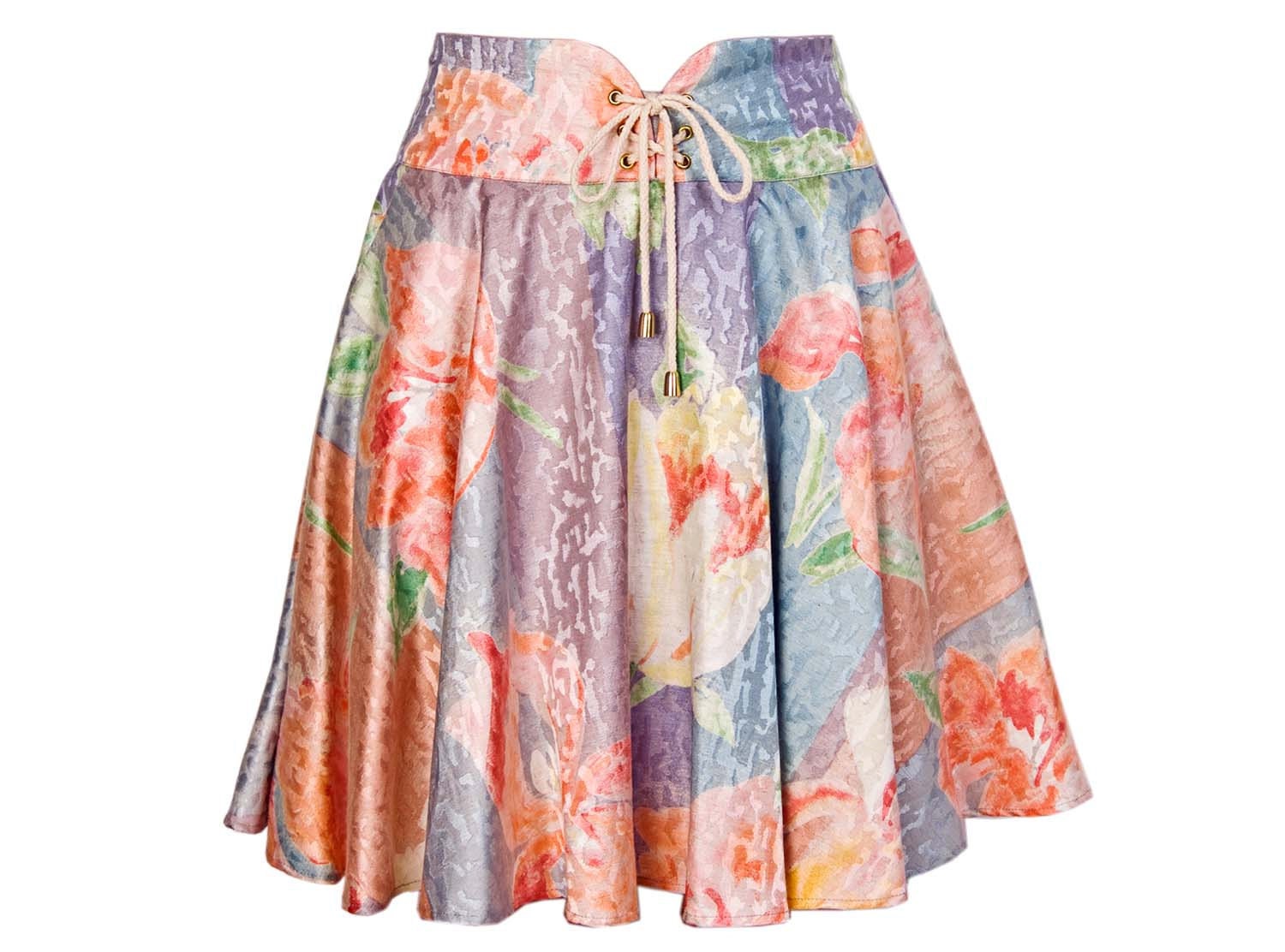 Happy Holiday Sale - 40% DISCOUNT -Full Circle Floral skirt  - 50s Inspired High Waist Skirt