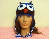 Owl (hat, cap, beanie, bird, crochet, knit, fly)