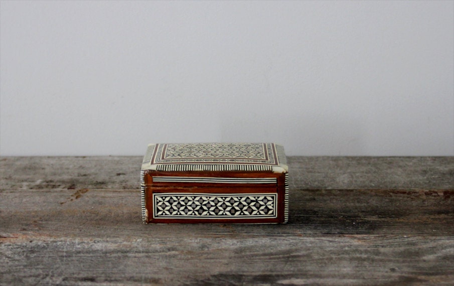 Mother of Pearl Mosaic Wooden Box