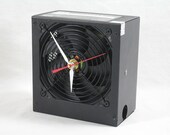 Handmade Black Metal Power Supply Desk Clock Office Home Decor Clocks by DanO, Free Priority Shipping Included