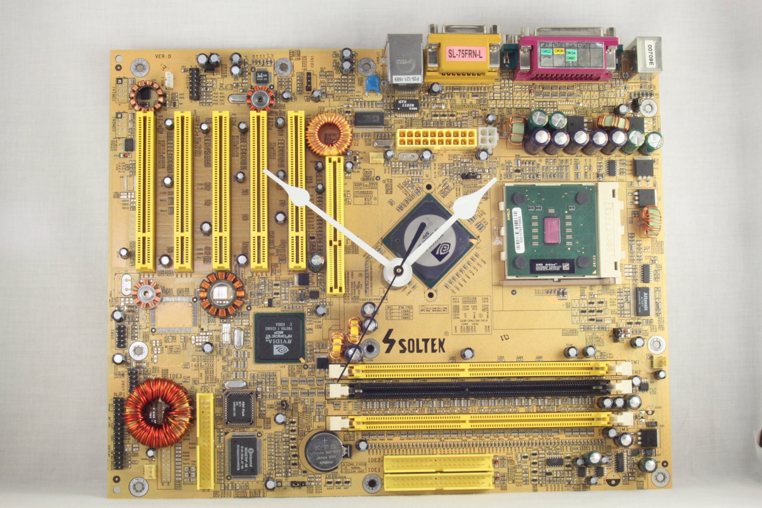 Handmade, Wall Clock, for Home, Decor, Computer Motherboard, Clocks by DanO, Computers and Clocks, Free Priority Shipping Included