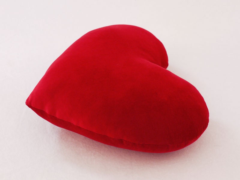 Scarlet Red Valentine Heart Plush Decorative Pillow Big Size
