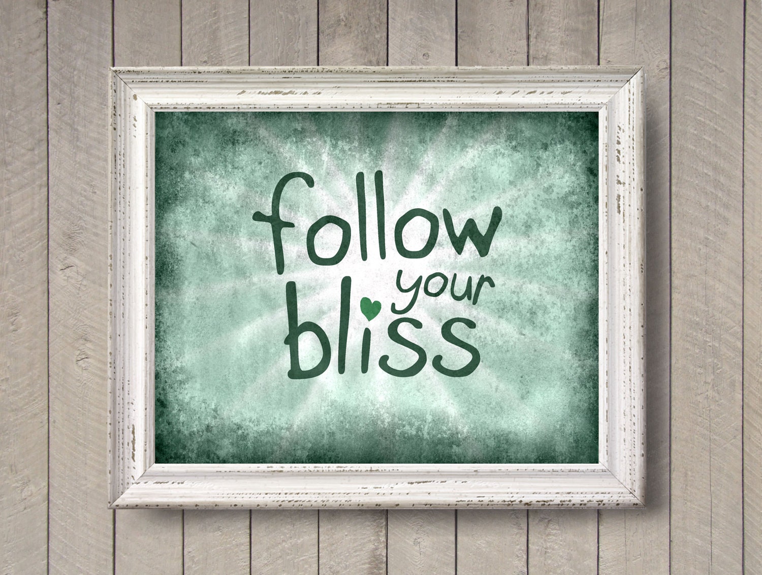 Follow Your Bliss - Minty - photo print - Mint Green Typography Inspirational Quote Poster Wall Art Teen Girls Room Happy Happiness Baby