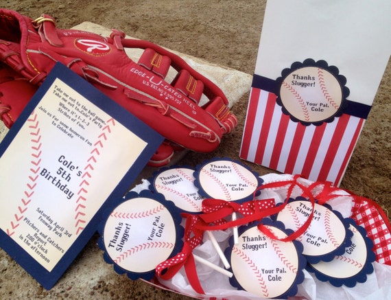 Items similar to Baseball Birthday Party Favor Bags, Personalized