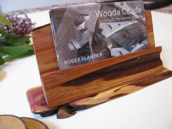 Wood business card holder custom made Juniper. by WoodaCooda